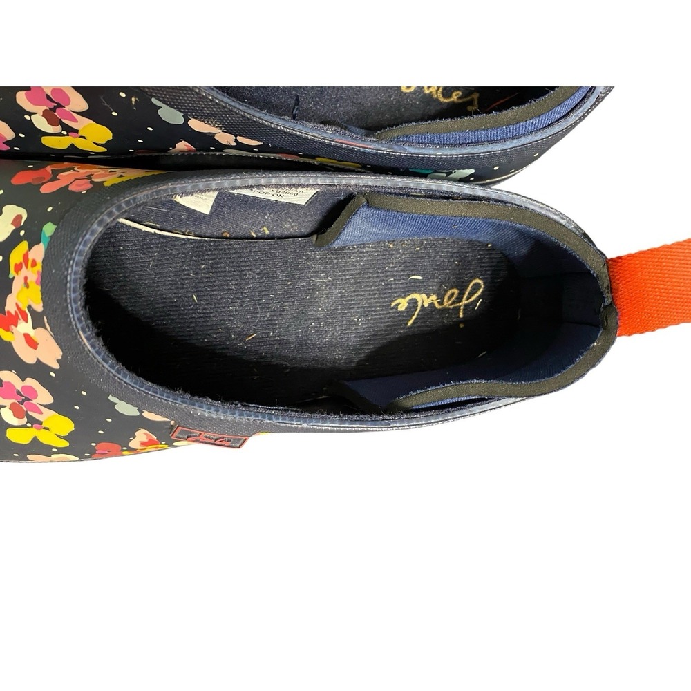 Joules Pop On Women's Welly Clogs Size 9 Navy Floral Rubber Rain Garden Shoes - Picture 4 of 7